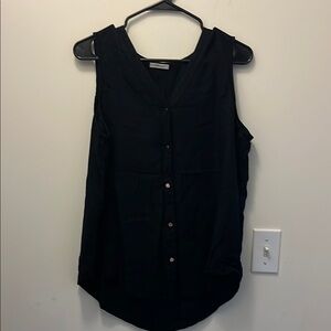 Maurice’s black button up sleeveless dressy top Size Large